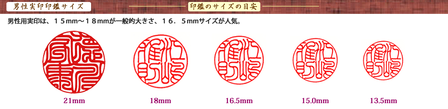 印鑑の書体・男性用実印篆書体